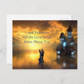 愛の歌はすべてロマンチックな引用文 ポストカード (正面/裏面)