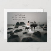 愛の歌はすべてロマンチックな引用文 ポストカード (正面/裏面)