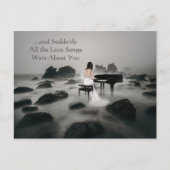 愛の歌はすべてロマンチックな引用文 ポストカード (正面)