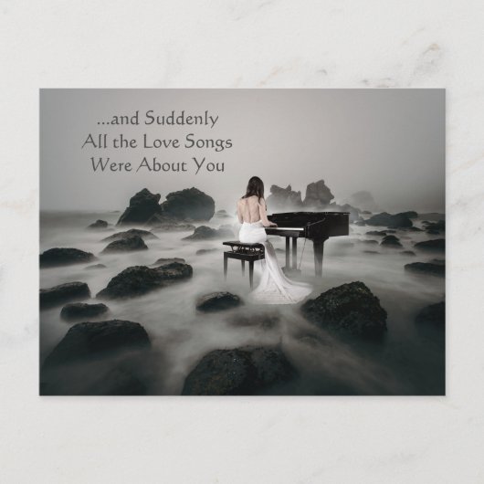 愛の歌はすべてロマンチックな引用文 ポストカード (正面)