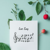 愛の歌、ノート間の鳥、カスタマイズ可能 サンキューカード