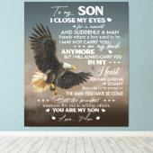 愛の母の贈り物から私の息子にパーソナライズ キャンバスプリント (インサイチュ (ウッドフロア))