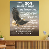 愛の母の贈り物から私の息子にパーソナライズ キャンバスプリント (インサイチュ (リビング))
