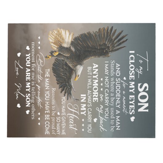 愛の母の贈り物から私の息子にパーソナライズ ノートパッド (正面)