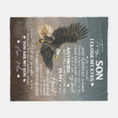 愛の母の贈り物から私の息子にパーソナライズ フリースブランケット (正面(横))