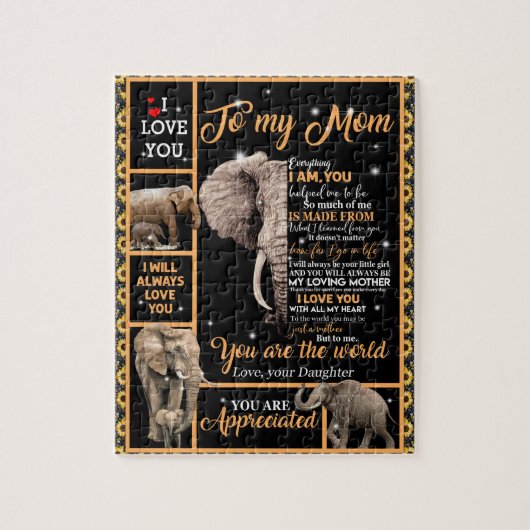 愛の母 |私の母への手紙あなたが世界である ジグソーパズル (縦)