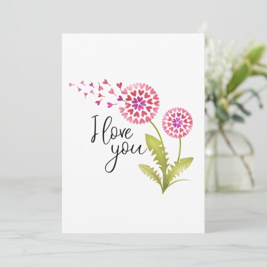 愛の気持ちを込めた花束のバレンタインデーカード シーズンカード (スタンド正面)