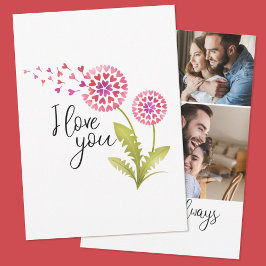 愛の気持ちを込めた花束のバレンタインデーカード シーズンカード