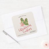 愛の水の色で作られたクリスマストレンディークッキー スクエアシール (封筒)