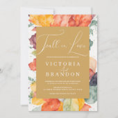愛の水の色の魅惑の秋葉の結婚色 招待状 (正面)