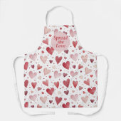 愛の水の色 – お洒落ハートパターン エプロン (正面)