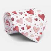 愛の水の色 – お洒落ハートパターン ネクタイ (ロール)