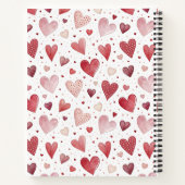 愛の水の色 – お洒落ハートパターン ノートブック (裏面)