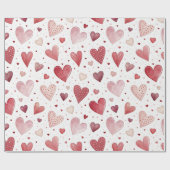 愛の水の色 – お洒落ハートパターン ラッピングペーパー (フラット)