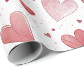 愛の水の色 – お洒落ハートパターン ラッピングペーパー (ロールコーナー)