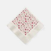 愛の水の色 – お洒落ハートパターン 縁ありカクテルナプキン (角)