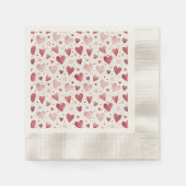 愛の水の色 – お洒落ハートパターン 縁ありカクテルナプキン (正面)