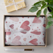 愛の水の色 – お洒落ハートパターン 薄葉紙 (ギフト)