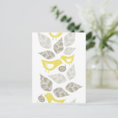 愛の水平を歌う黄色い鳥縁ど ポストカード (スタンド正面)