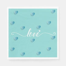 愛の水色の書道ハート