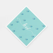 愛の水色の書道ハート スタンダードランチョンナプキン (角)