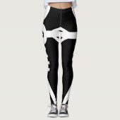 愛の永遠のスケルトンのアイコン2007黒と白 レギンス (正面)