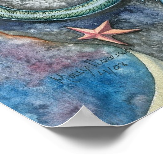 愛の永遠の人魚の母とベビーポスター ポスター (角)