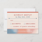 愛の泡：おとぎ話結婚のシンプル 出欠カード (正面)