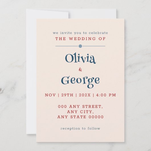 愛の泡：おとぎ話結婚のシンプル 招待状 (正面)