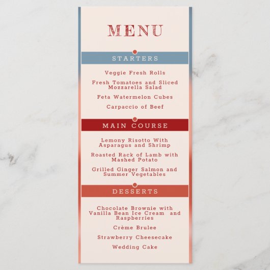 愛の泡:コンパクト結婚の メニュー (正面)