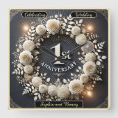 愛の洗練されたペーパー wreath スクエア壁時計 (正面)