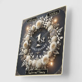 愛の洗練されたペーパー wreath スクエア壁時計 (傾斜)