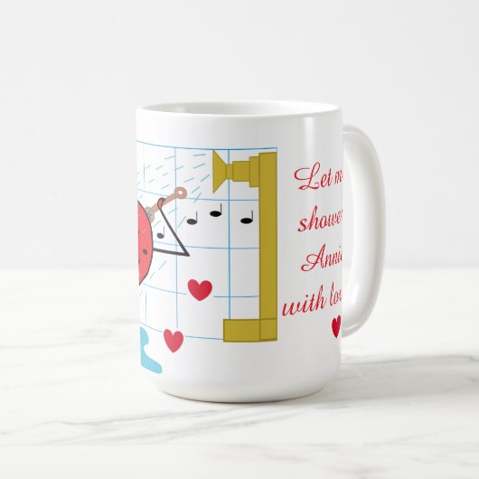 愛の流れをシャワー コーヒーマグカップ (正面右)