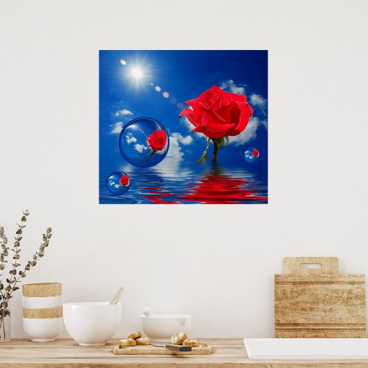 愛の浮き上がった反射 ポスター (キッチン)