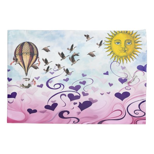 愛の海に熱気球が浮かぶ 枕カバー (裏面)