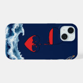 愛の海の抽象芸術フォンケース iPhone 15ケース (裏面横)