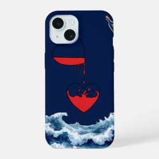 愛の海の抽象芸術フォンケース iPhone 15ケース