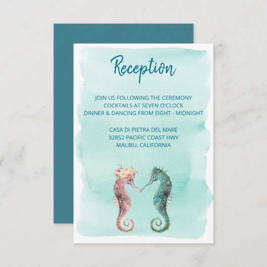 愛の海 |シー航海のホース式レセプション エンクロージャーカード (正面/裏面)