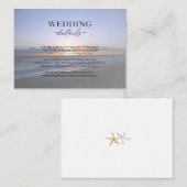 愛の海 |ビーチサンセットヒトデ結婚ィス エンクロージャーカード (正面/裏面)