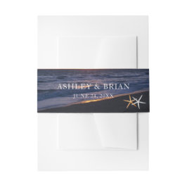 愛の海 |ビーチサンセットヒトデ結婚ィス 招待状ベリーバンド