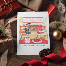 愛の温かいクリスマスカード シーズンカード