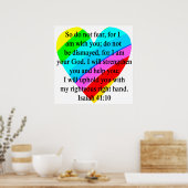 愛の満たされたイザヤ41:10デザイン ポスター (キッチン)