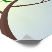 愛の漫画の可愛い青い鳥 ポスター (角)