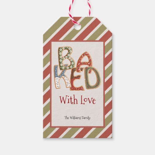 愛の焼いたクリスマスギフトタグ付き ギフトタグ (正面)