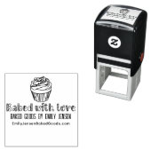 愛の焼いたビジネス名のカップケーキWebサイトURL セルフインキングスタンプ (インサイチュ)