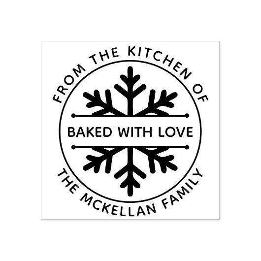 愛の焼いた冬のクリスマスクッキーとスノーフレーク ラバースタンプ (インプリント)