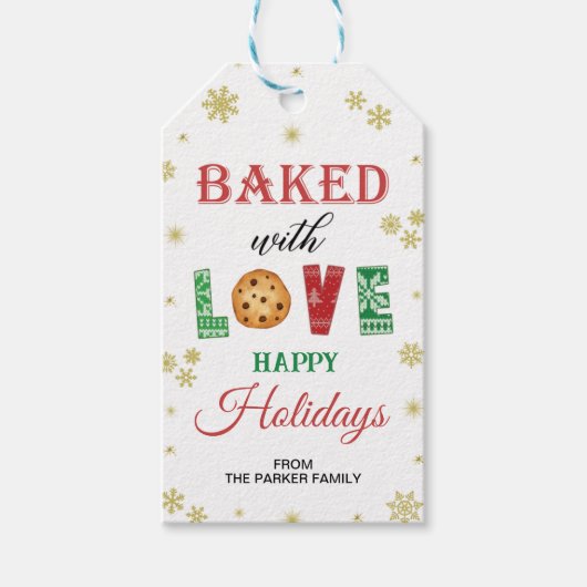 愛の焼いた贈り物ラベル、休日のメッセージカード ギフトタグ (正面)