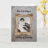 愛の物語の記念日「自分の写真を追加」 カード (黄色い花)