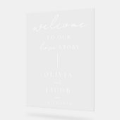 愛の物語へようこそモダン結婚 アクリルサイン (傾斜)