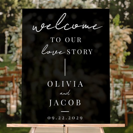 愛の物語へようこそモダン結婚 アクリルサイン